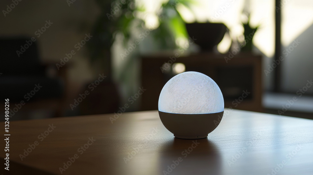 Poster smart home recognizes voice commands and manages smart devices. voice control of your smart home. sm