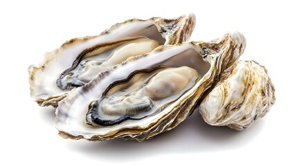 Fresh opened oyster isolated on white