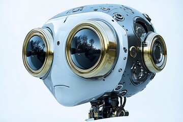 Robot Head Closeup for Studio Shot.