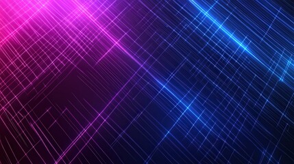 Glowing abstract digital pattern with neon lines in blue and purple shades and a modern sleek design ideal for backgrounds and graphics