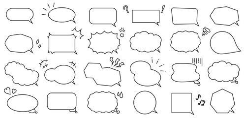 Fototapeta premium シンプルな吹き出しと装飾のセット