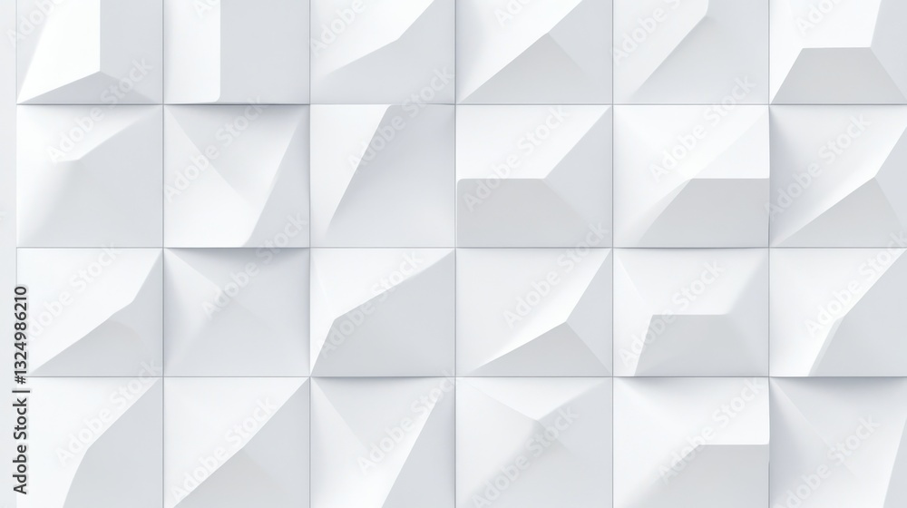 Aufkleber parametric white wall structure creating geometric seamless pattern, revealing intricate textural re
