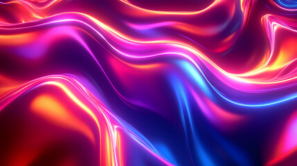 Obraz premium lively neon swirls curves