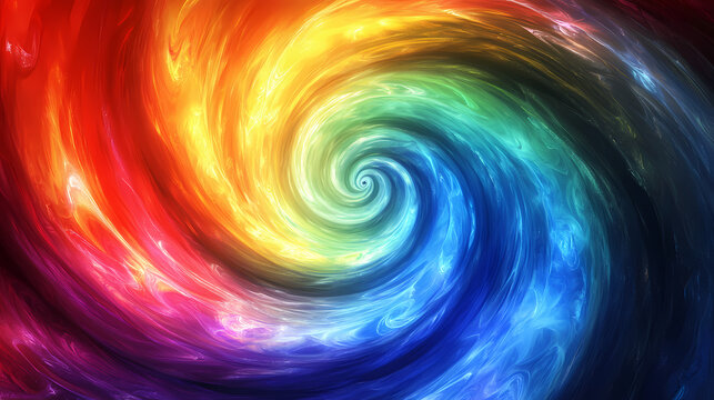 Rainbow vortex swirl a hypnotic vortex of rainbow colors spirali. Hypnotic Lumens. Illustration
