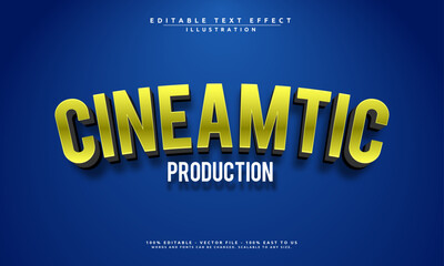Editable cinematic 3D text effect template, perfect for business branding, logos, and professional design projects