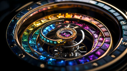 Naklejka premium Tourbillon spirale multicolore. Hypnotic Lumens. Illustration