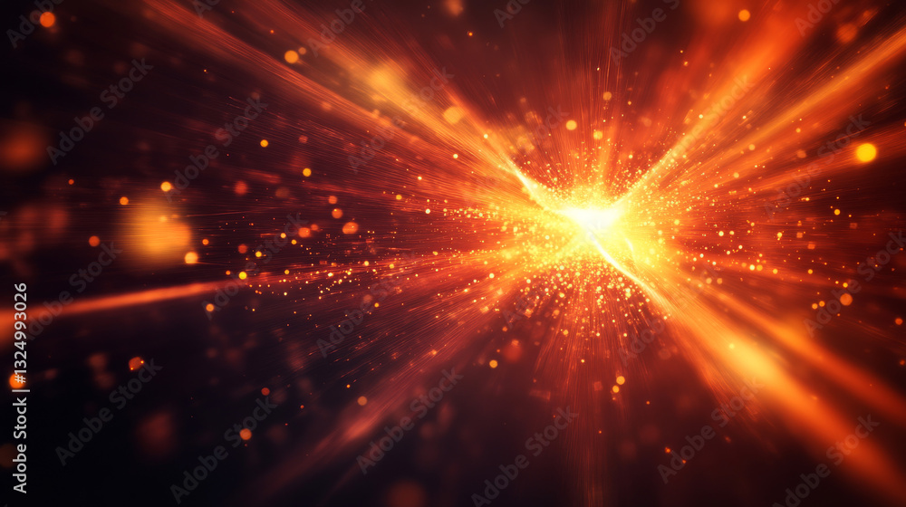 Poster a striking abstract lighting flare effect, creating a dynamic and futuristic ambiance