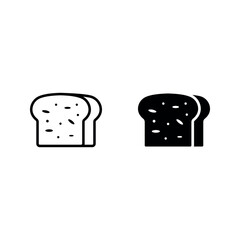 Bread icon set color editable on white background