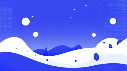Snowy Landscape with Stars