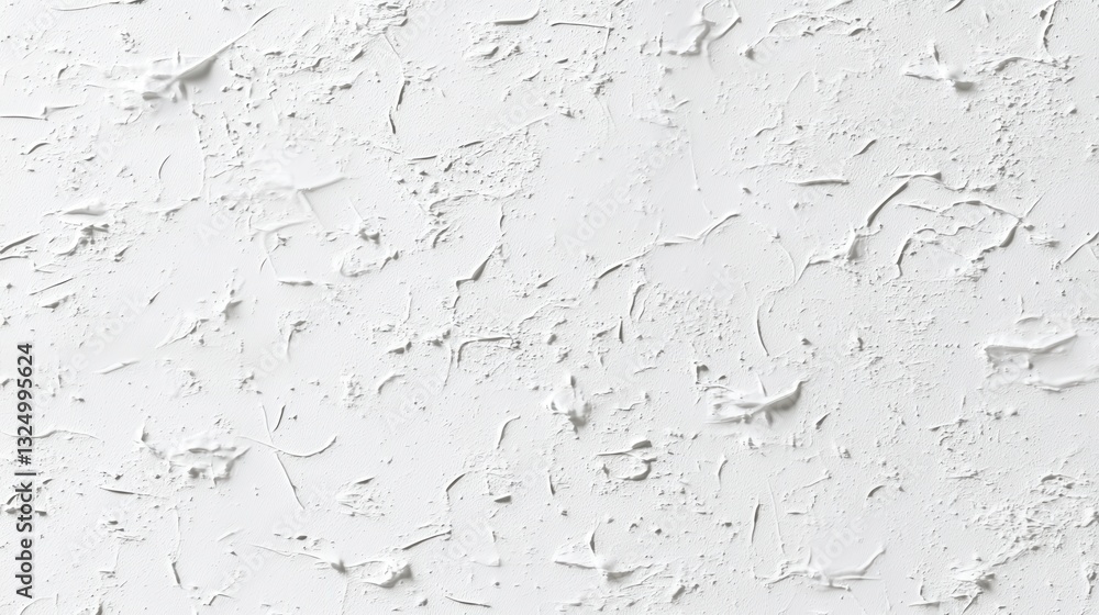 Poster textured white plaster wall featuring rough, irregular surface, creating artistic backdrop with visu