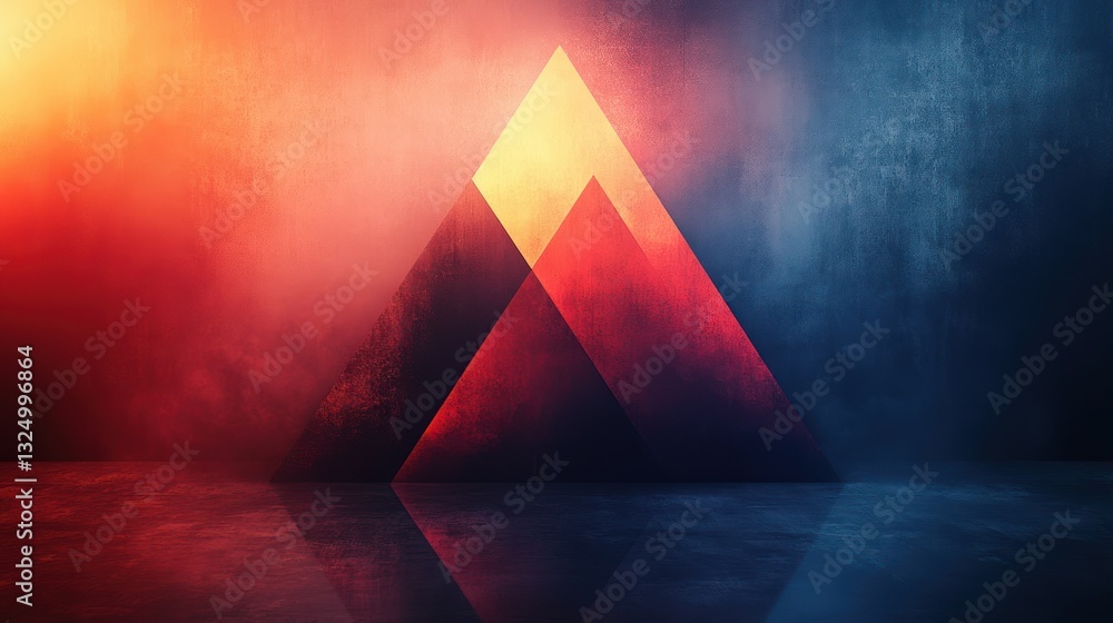 Poster a modular triangle-based design with subtle gradients, abstract art