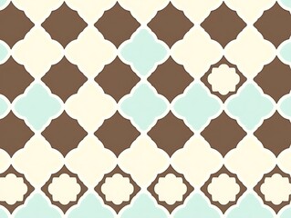 Fototapeta premium Elegant quatrefoil pattern with a serene color palette in pastel hues