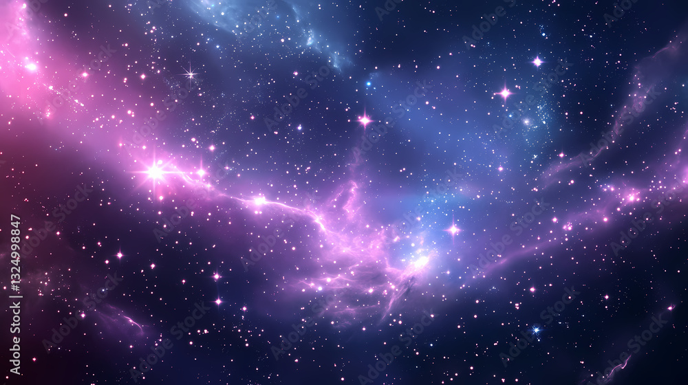 Wall mural captivating cosmic scenery featuring a mesmerizing display of stars and celestial bodies illuminated