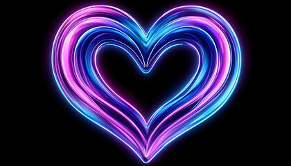 Vibrant Neon Heart Shape