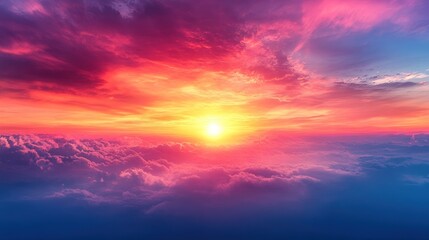 Fototapeta premium A radiant sunset gradient transitioning smoothly