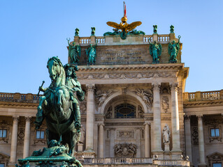 View of the entrance of Hofburg palace in Wien