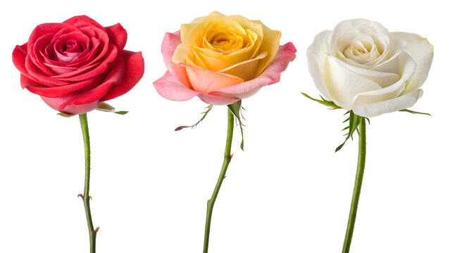 pink roses isolated on white