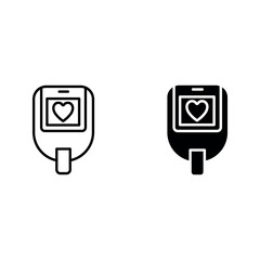 Glucometer icon set color editable on white background