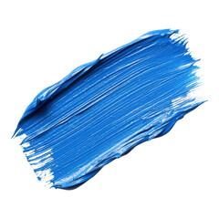 A vibrant blue paint stroke showcasing a dynamic texture and rich color, representing creativity and artistic expression.
