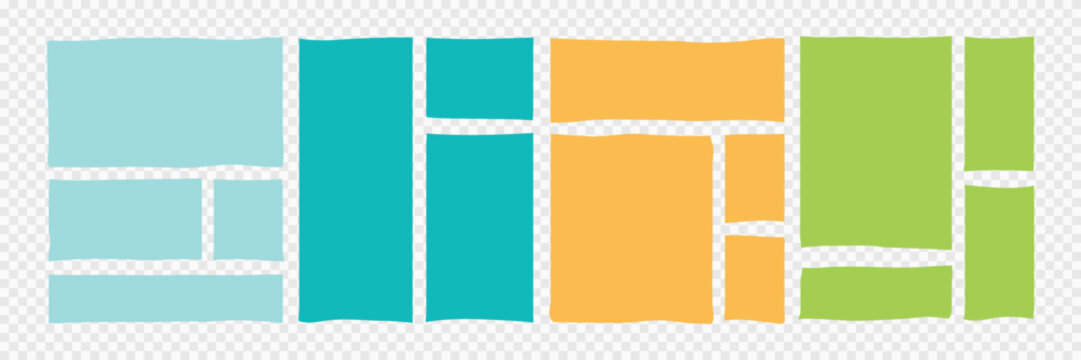 Abstract rectangle frames with wiggly borders. Variorse Shapes with zigzag edge. Vector illustration