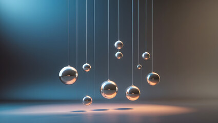 Obraz premium Metallic Pendulum Balls of Newton's Cradle