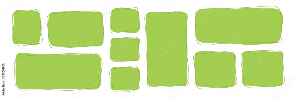 Poster abstract rectangle frames with wiggly borders. variorse shapes with zigzag edge. vector illustration