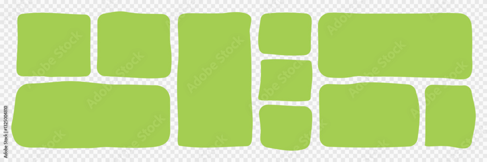 Leinwandbilder set of deform shapes for text. abstract rectangle frames with wiggly borders. dialog boxes. vector i
