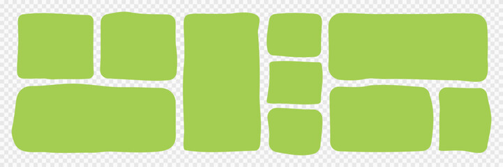 Set of Deform Shapes for Text. Abstract rectangle frames with wiggly borders. Dialog boxes. Vector illustration