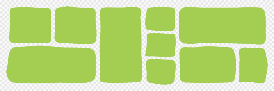 Set of Deform Shapes for Text. Abstract rectangle frames with wiggly borders. Dialog boxes. Vector illustration