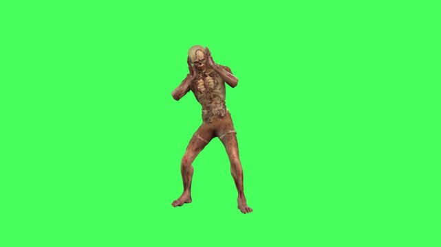 Zombie Attack and Agonizing Green Background Video