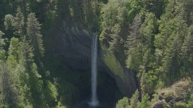Latourell Falls in the Scenic Columbia River Gorge along the Oregon and Washington Border. 