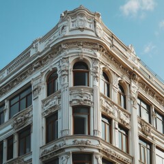 Obraz premium Old white ornate building