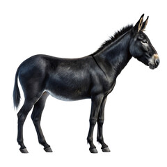  Majestic Black Donkey in Profile