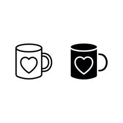 mug icon set color editable on white background