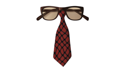 World Father’s Day PNG file transparent background – Flat vector of a tie and glasses arranged into a creative design