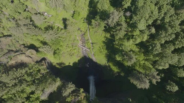 Latourell Falls in the Scenic Columbia River Gorge along the Oregon and Washington Border. 