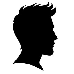 Clean black and white vector silhouette of a person on white background