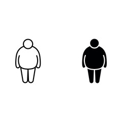 Fototapeta premium overweight icon set color editable on white background