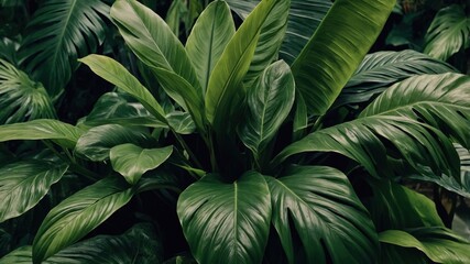 deep green tropical leaves backgronud