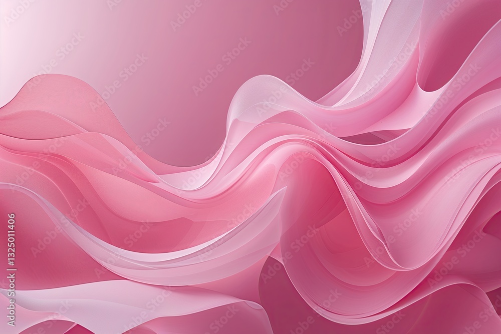 Poster soft pink gradient canvas with flowing abstract design