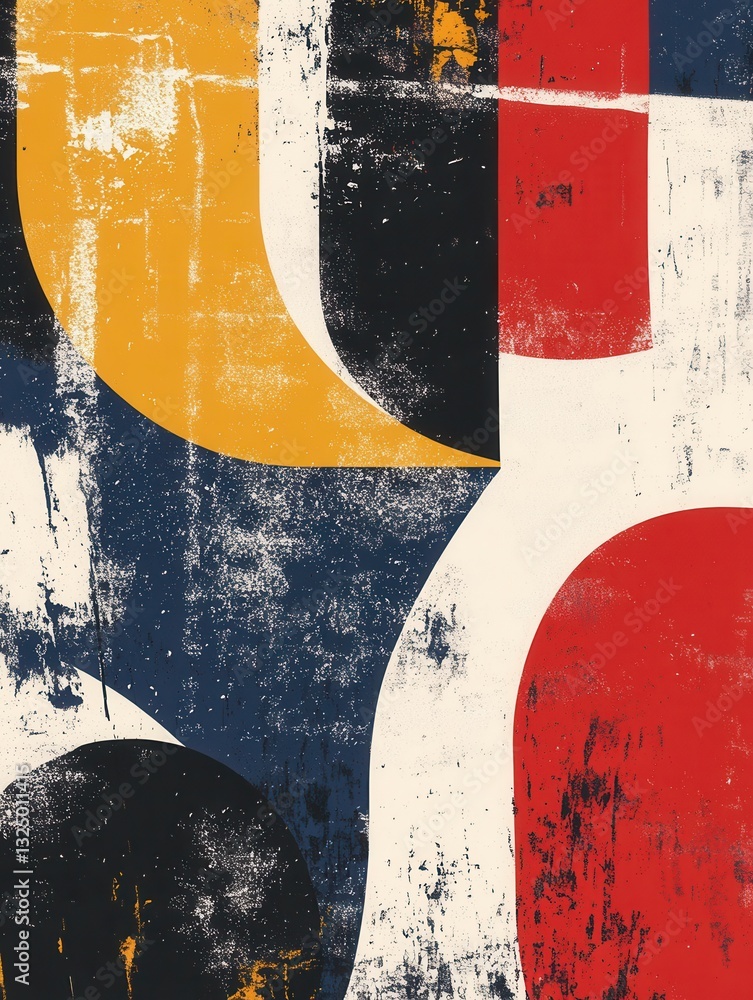 Poster bold modern typography with oversized abstract letters in a stylish design featuring vibrant color c