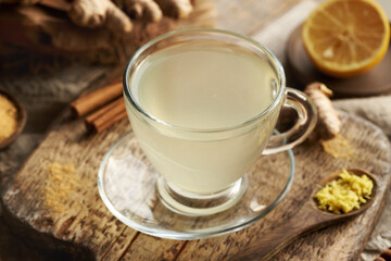 Herbal tea made of fresh ginger root