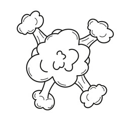 boom effects and explosion elements. Comic-style zap, bam, and smoke sketch elements for dynamic designs. Perfect for illustrations, comics, cartoons, and graphic design