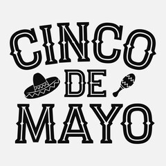 Cinco de Mayo Mexican greeting card. Hand lettering design. Vector illustration.