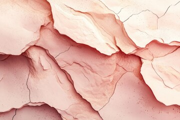 Naklejka premium Abstract pink rock formation with cracks and crevices, showcasing texture and color variations.