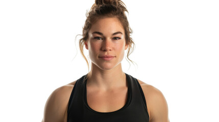 Fototapeta premium Studio shot of strong female athlete with transparent background