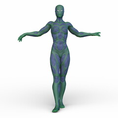 男性サイボーグ　3DCGレンダリング