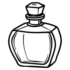 Obraz premium line art drawing illustration of a perfume bottle isolated on white