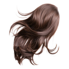 Naklejka premium A flowing mane of glossy, brown hair with elegant waves and movement.