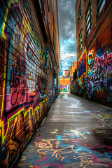 Bold, Vibrant Urban Slang - A Representation of Graffiti Culture and Street Art